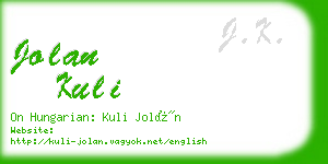 jolan kuli business card